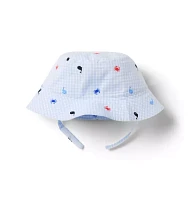 Baby Gingham Sea Animal Bucket Hat