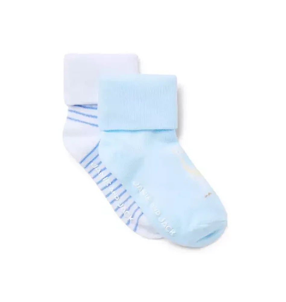 Baby Stripe And Giraffe Sock 2-Pack