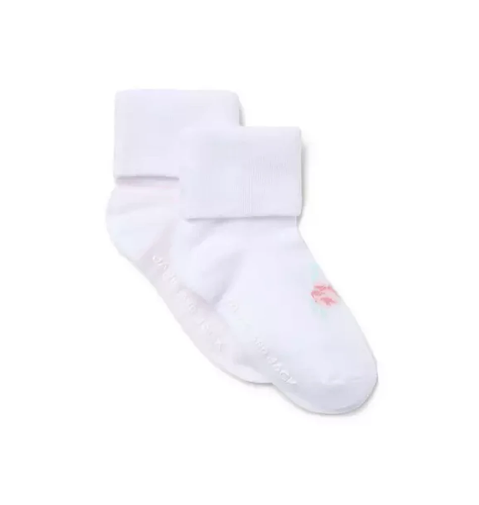 Baby Stripe And Flower Sock 2-Pack