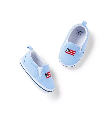 Baby Embroidered Flag Slip-On Sneaker