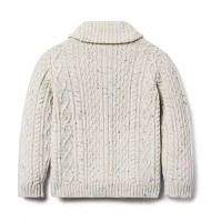 Cable Knit Shawl Collar Cardigan