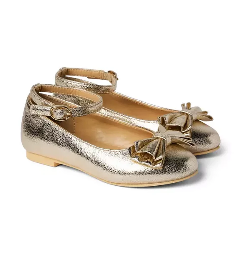 Metallic Bow Ballet Flat