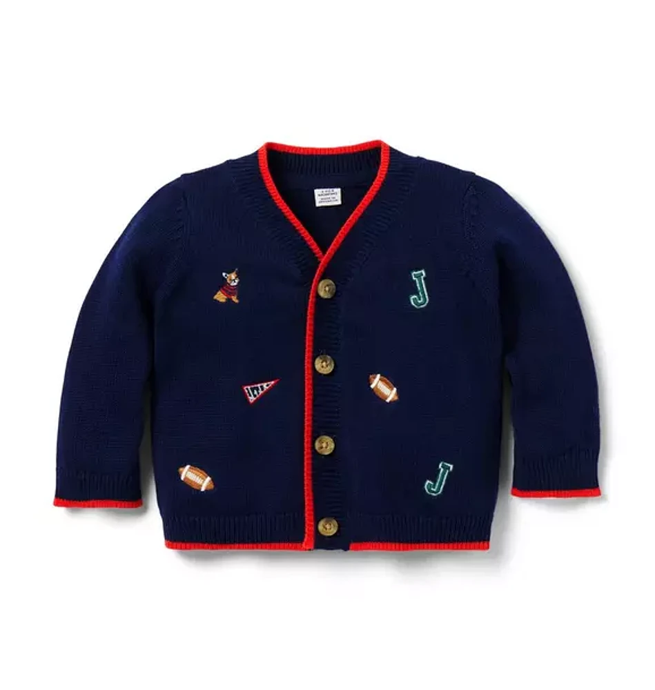 Baby Embroidered Varsity Cardigan