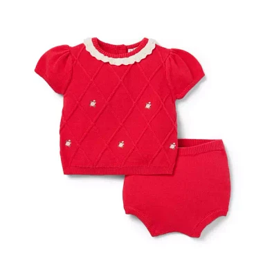 Baby Embroidered Matching Sweater Set