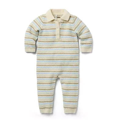 Baby Striped Collared One-Piece