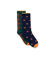 Pumpkin And Plaid Sock 2-Pack