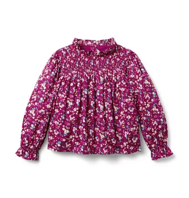 Ditsy Floral Smocked Ruffle Top