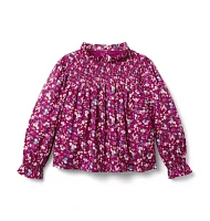 Ditsy Floral Smocked Ruffle Top