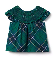 The Tartan Smocked Ruffle Top