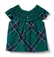 The Tartan Smocked Ruffle Top