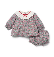 Baby Ditsy Floral Ruffle Matching Set