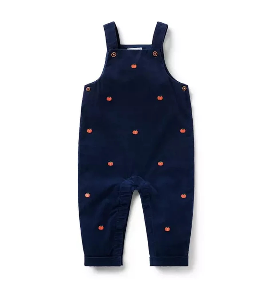 Baby Embroidered Pumpkin Corduroy Overall