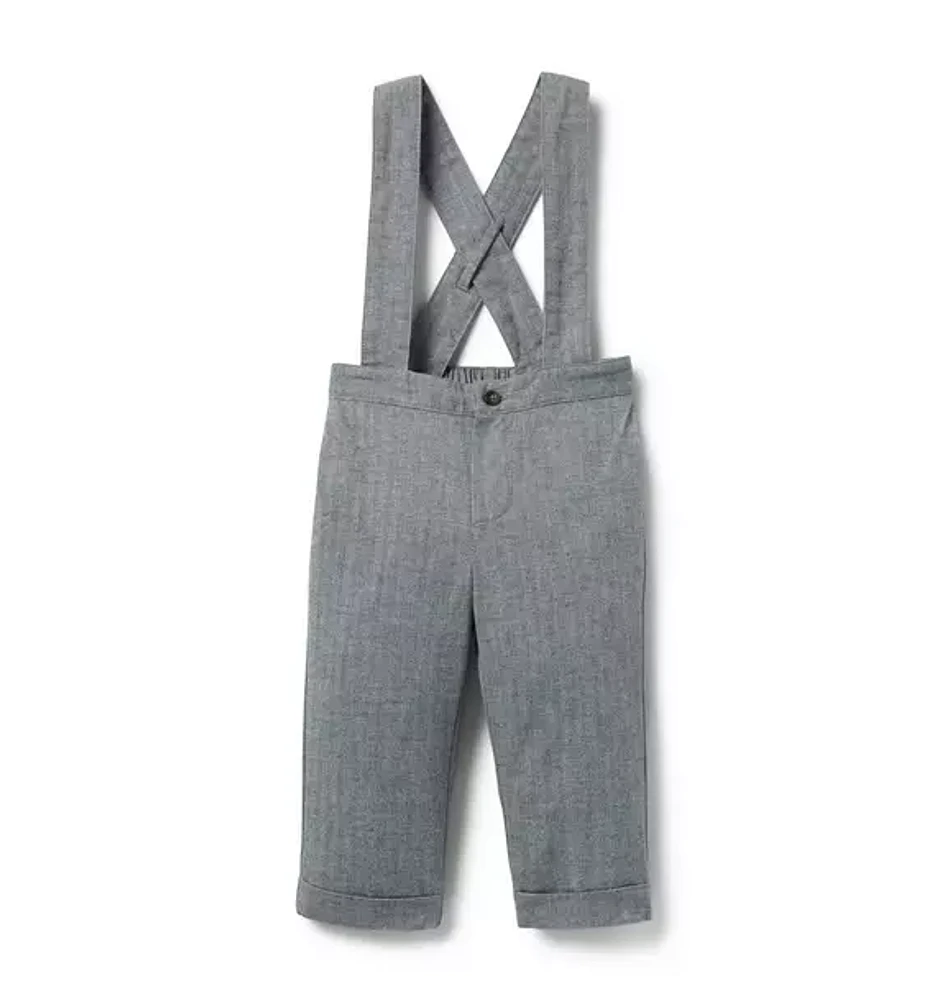 Baby Houndstooth Suspender Pant