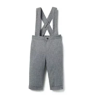 Baby Houndstooth Suspender Pant