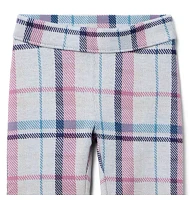 Plaid Button Cuff Jacquard Pant