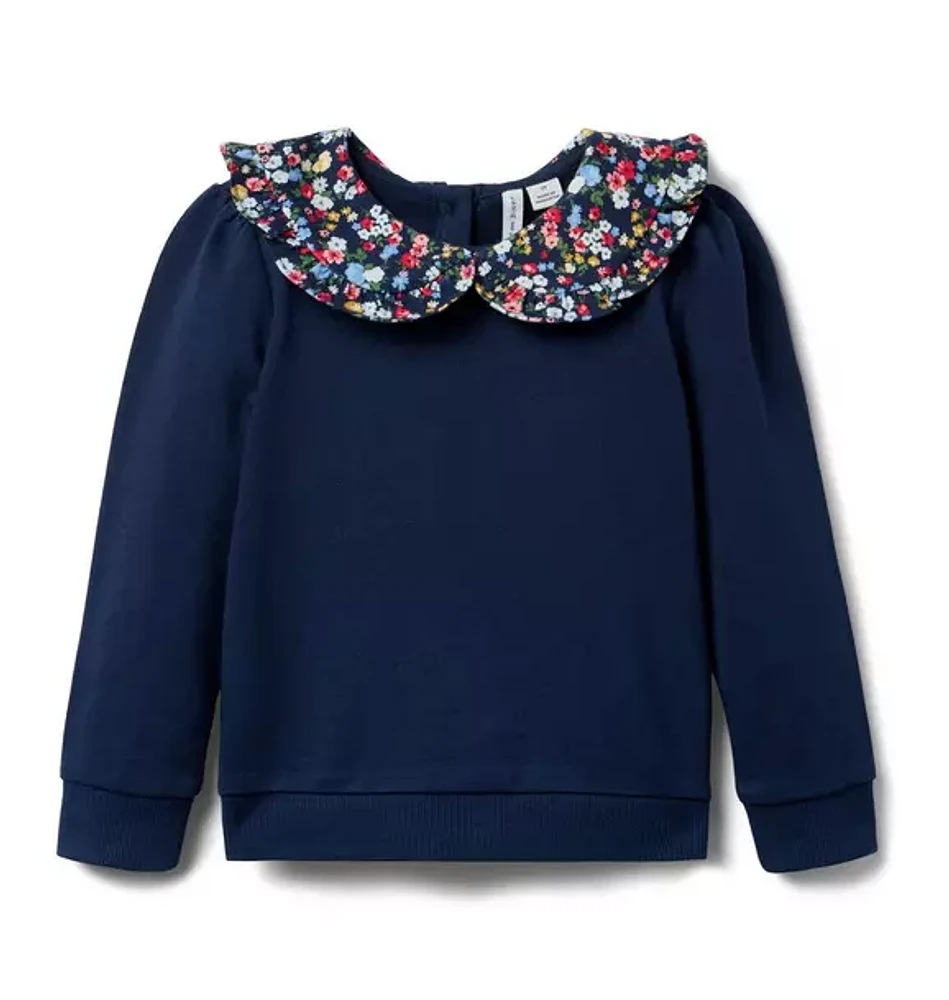 Ditsy Collared Sweatshirt