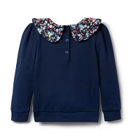 Ditsy Collared Sweatshirt