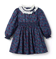 Ditsy Floral Ruffle Collar Dress