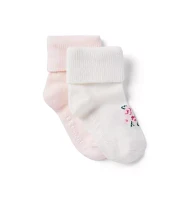 Baby Bear And Flower Sock 2-Pack