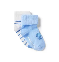 Baby Stripe And Bear Sock 2-Pack