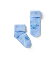 Baby Stripe And Bear Sock 2-Pack