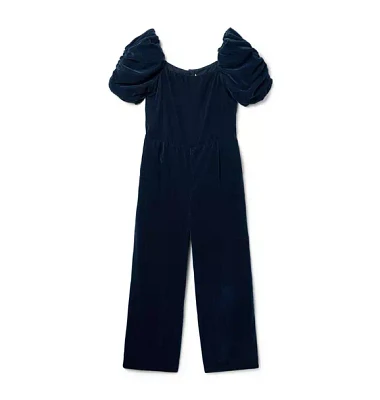 The Velvet Puff Sleeve Jumpsuit