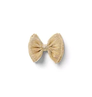 Metallic Plisse Bow Barrette