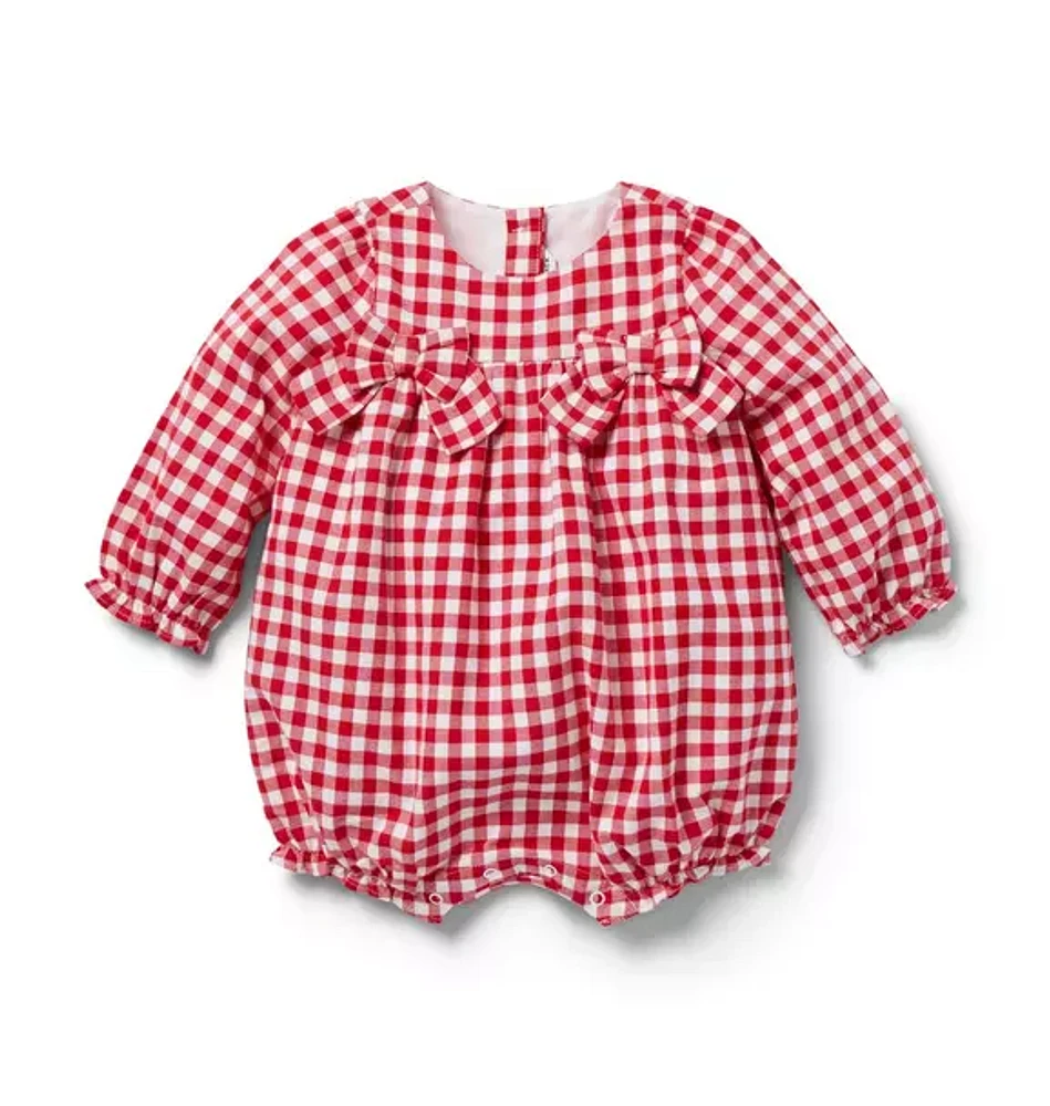 Baby Gingham Bow Romper