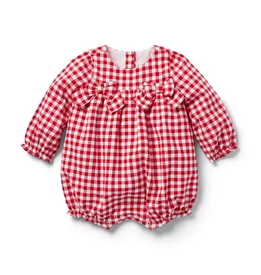 Baby Gingham Bow Romper