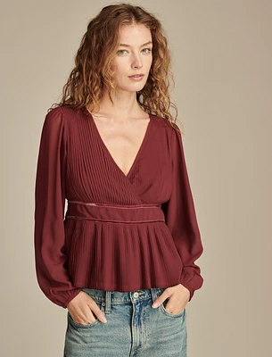 Long Sleeve Pleated Top