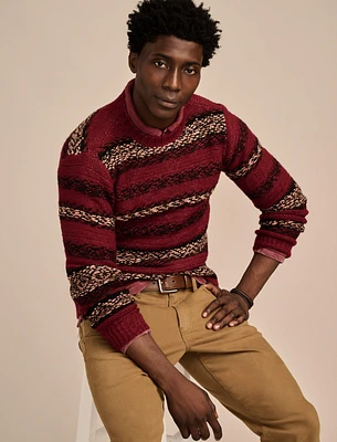 FAIR ISLE JACQUARD CREW NECK SWEATER