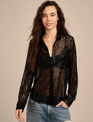 SEQUIN BUTTONDOWN SHIRT