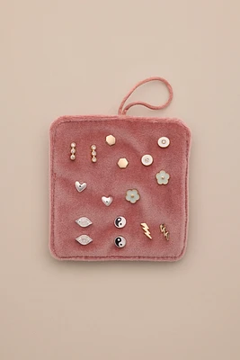 ENAMEL STUD EARRING SET