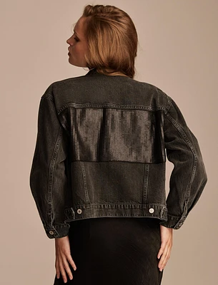 METALLIC DENIM TRUCKER JACKET