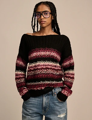 CLOUDSOFT FAIRISLE BOATNECK SWEATER