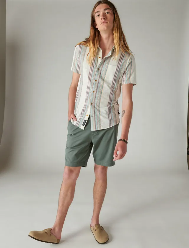 Lucky Brand 9 Inseam Twill Flat Front Shorts