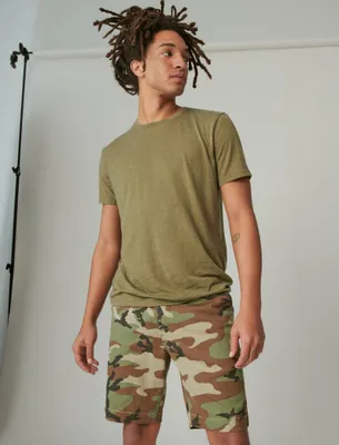 9" STRETCH TWILL FLAT FRONT SHORT