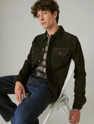 SUEDE MILITARY SHIRT JACKET