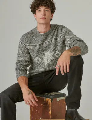 INTARSIA CREW NECK SWEATER