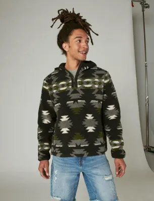 HI-PILE HALF ZIP CAMO HOODIE