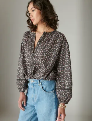 RELAXED BUTTON THROUGH BLOUSE