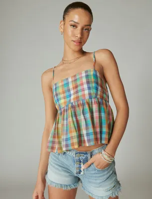 PLAID BABYDOLL TANK