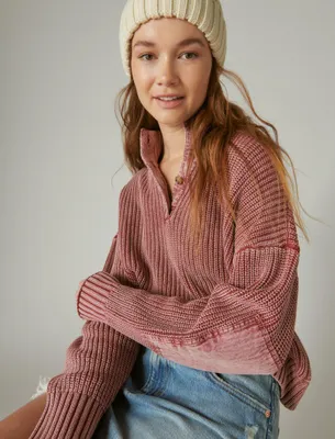 COLLARED ELBOW PATCH PULLOVER SWEATER