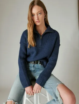 HALF ZIP PULLOVER SWEATER