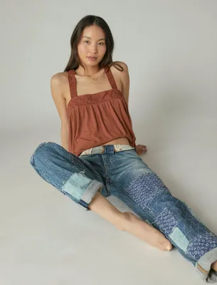 SQUARE NECK LACE TANK