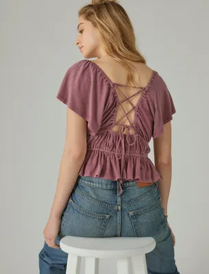 LACE UP BACK TOP