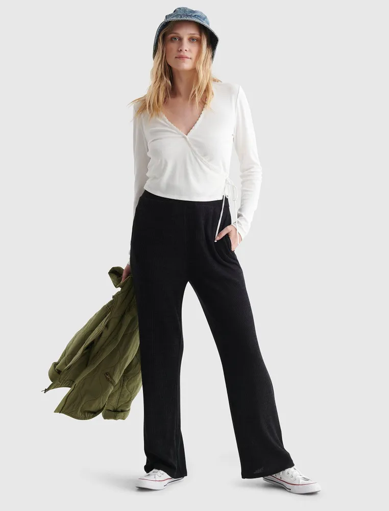 LUCKY CLOUD JERSEY WIDE-LEG CROPPED PANT