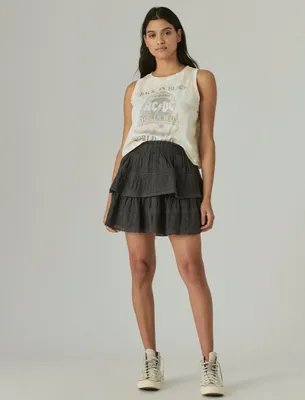 TIERED RUFFLE MINI SKIRT