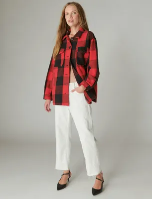 PLAID OVERSIZED SHIRT JACKET