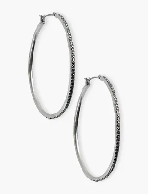 BASIC PAVE HOOP EARRING